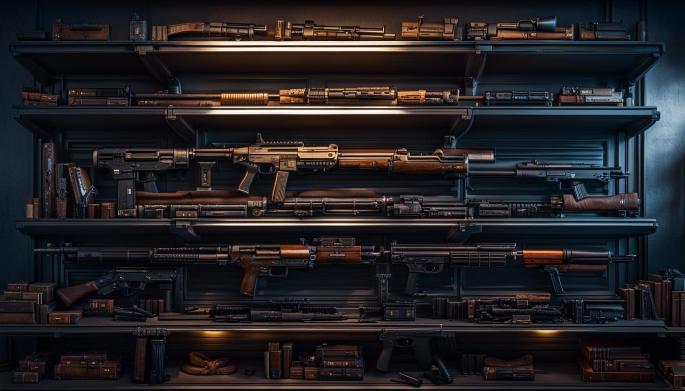 Sci-Fi Weapon Rack in Detailed Matte Painting