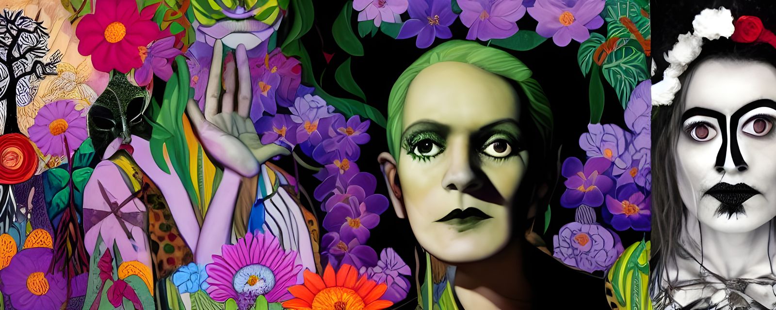 Kaleidoscopic Forest Witches in Jungle Garden