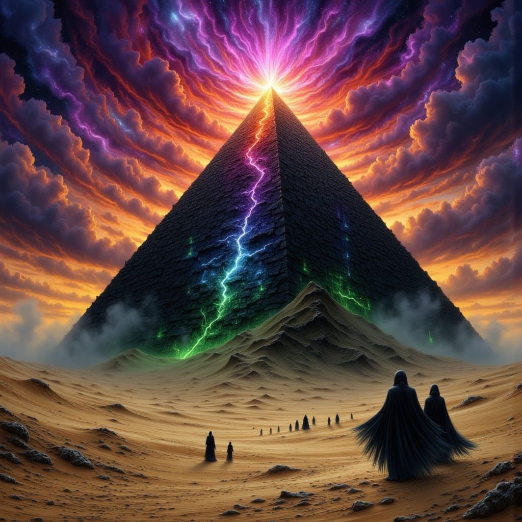 Colossal Pyramid Rises in Apocalyptic Desert