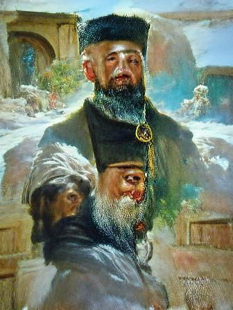 Coptic Priest in Monastery, Oil Painting Style
