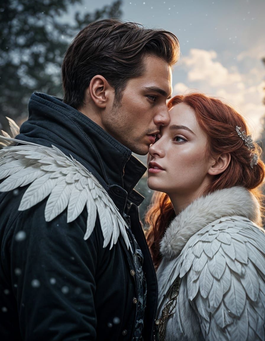 Fairytale Winter Encounter in Hyperdetailed Digital Art