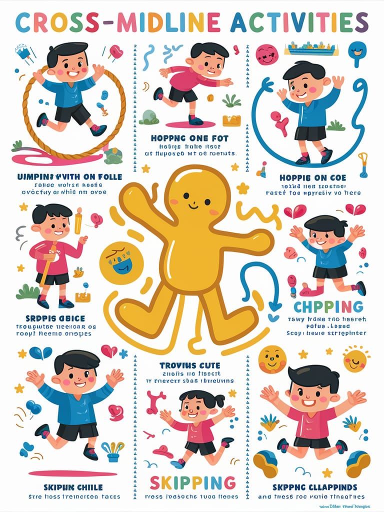 Fun Cross-Midline Activities for Kids: Colorful Infographic