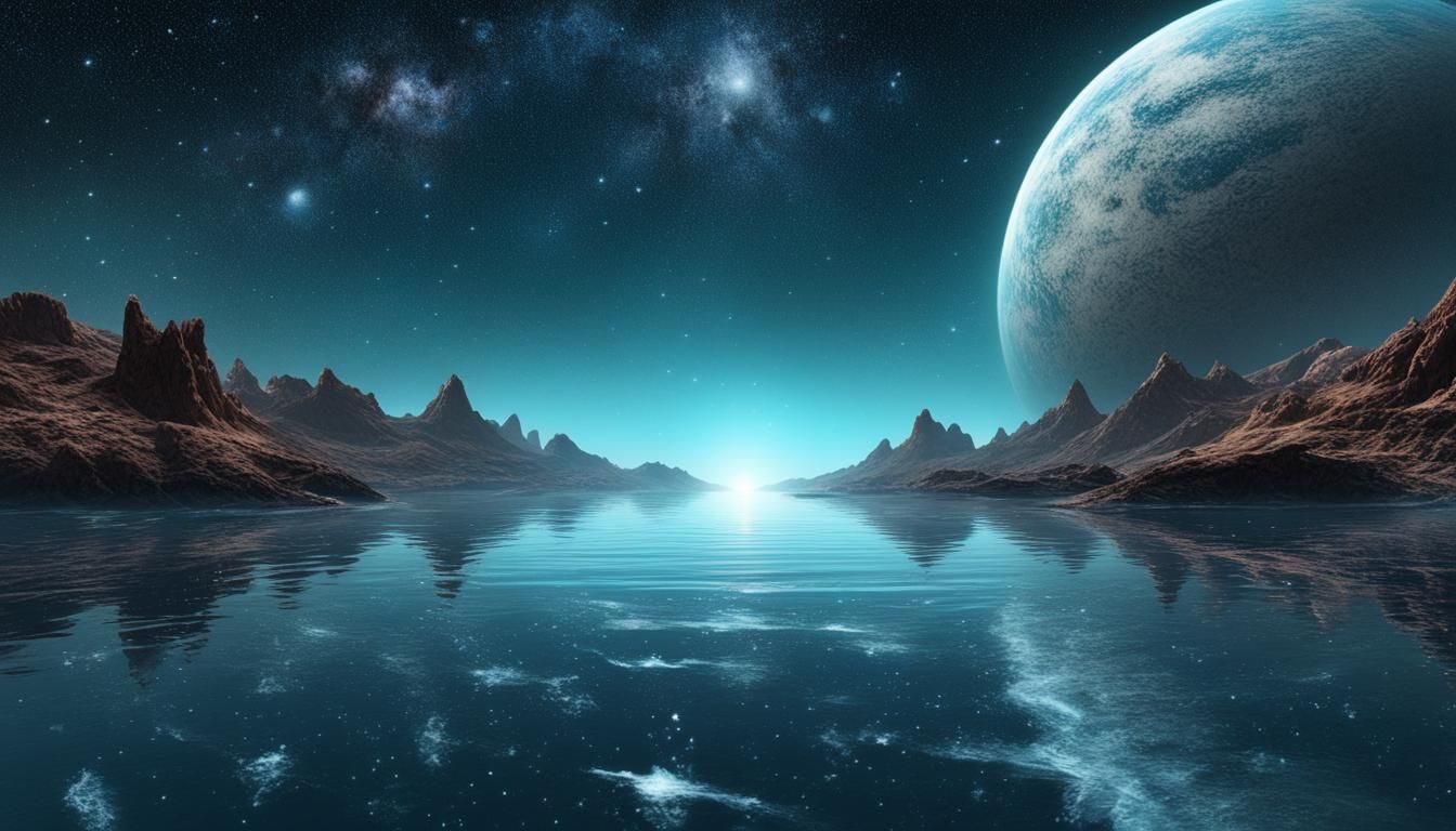 Sailing Alien Methane Ocean Sci-Fi Concept Art