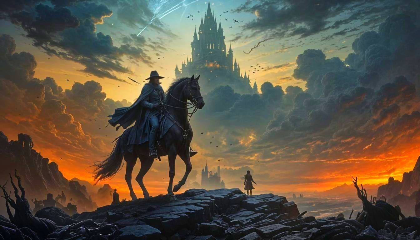 Dark Gothic Sky in the Style of Gustave Doré