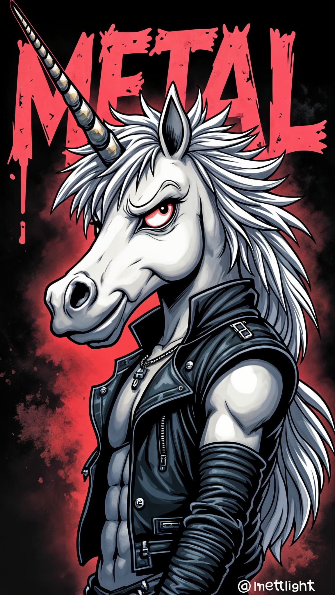 Rock Star Unicorn Logo in Jack Kirby Style