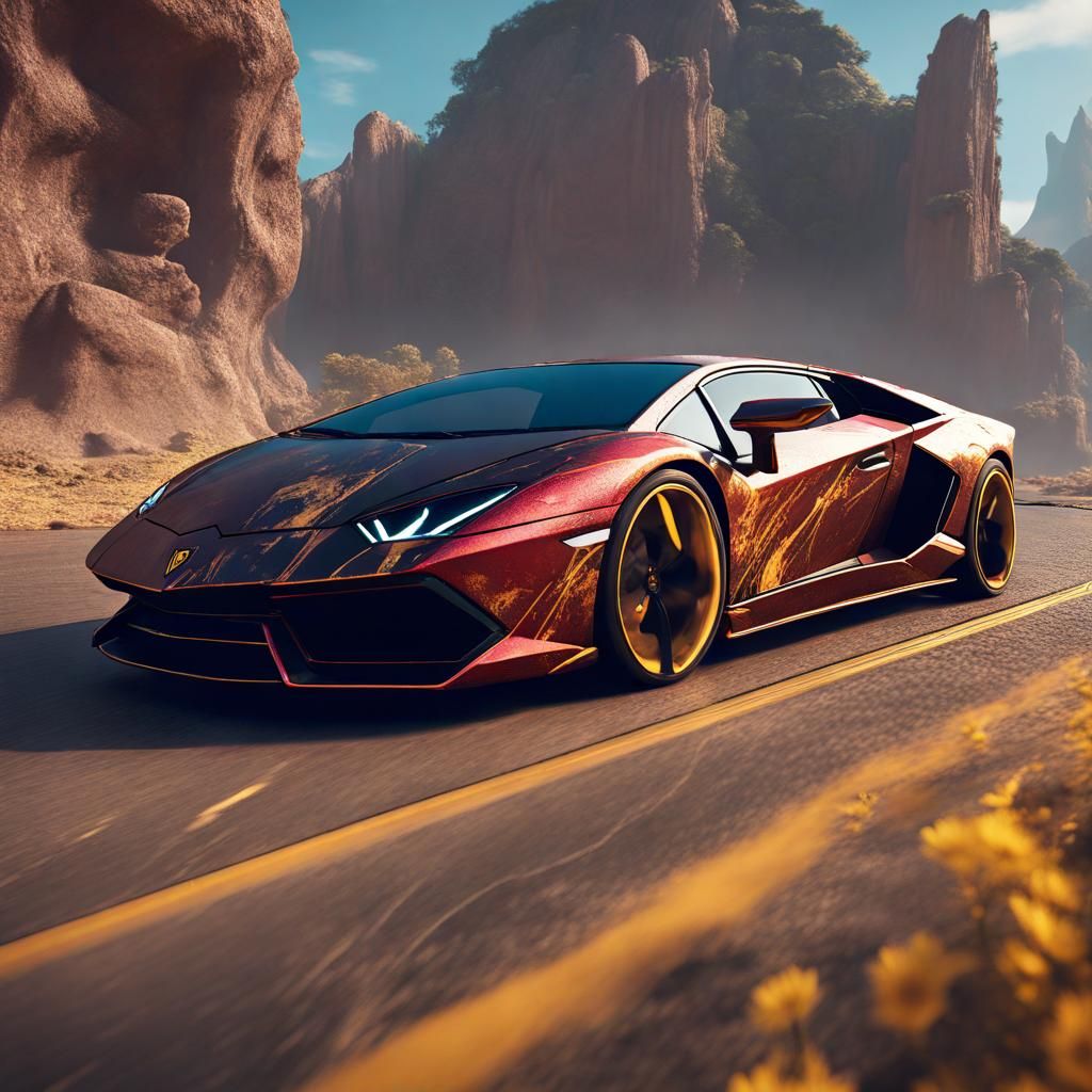 Detailed Lamborghini Matte Painting in 8K