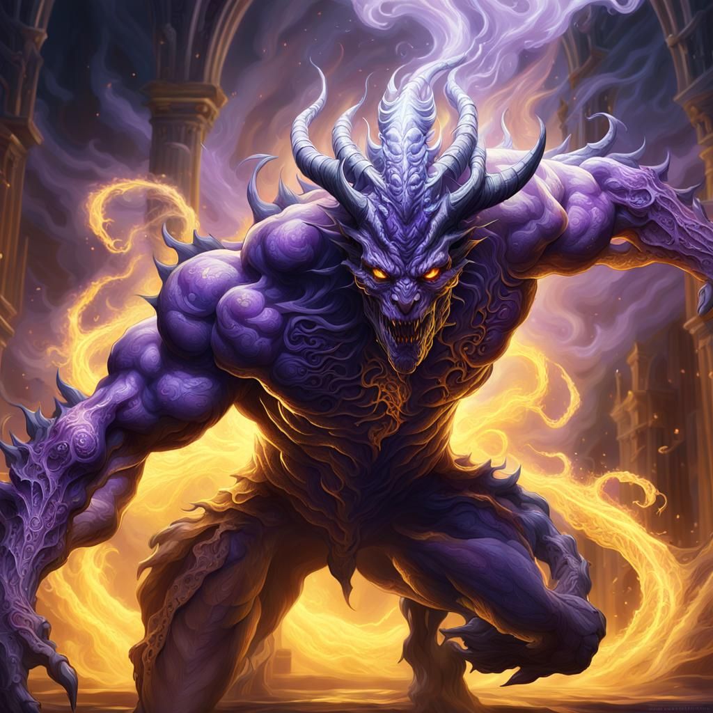 ManDragon Shapeshifting in Dark Fantasy Style