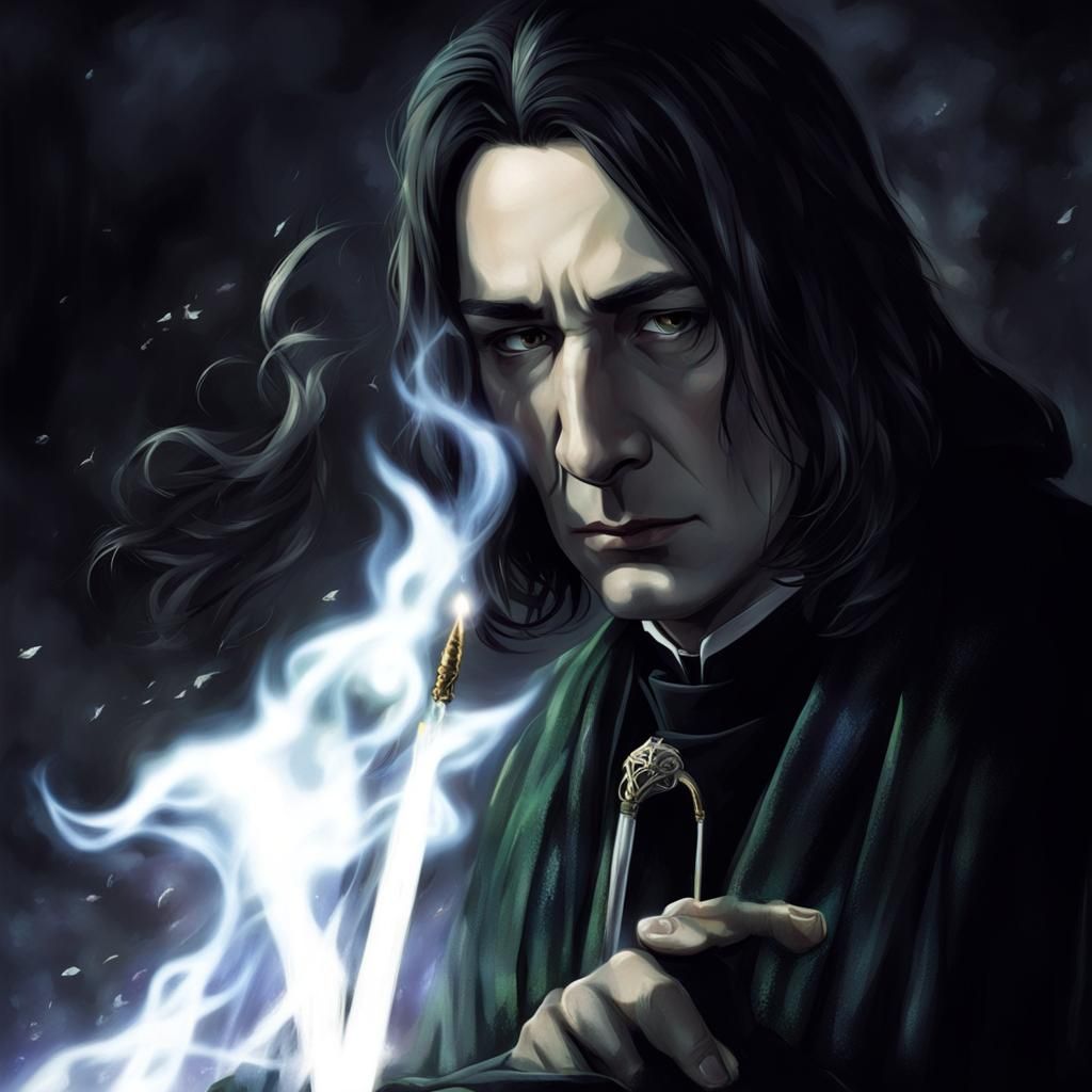 Young Severus Snape with Wand and Spirit