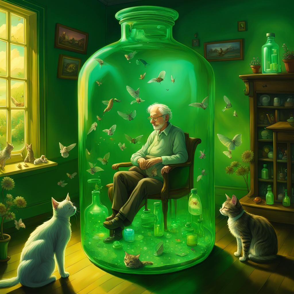 Ethereal Fantasy: Life Inside a Glowing Bottle