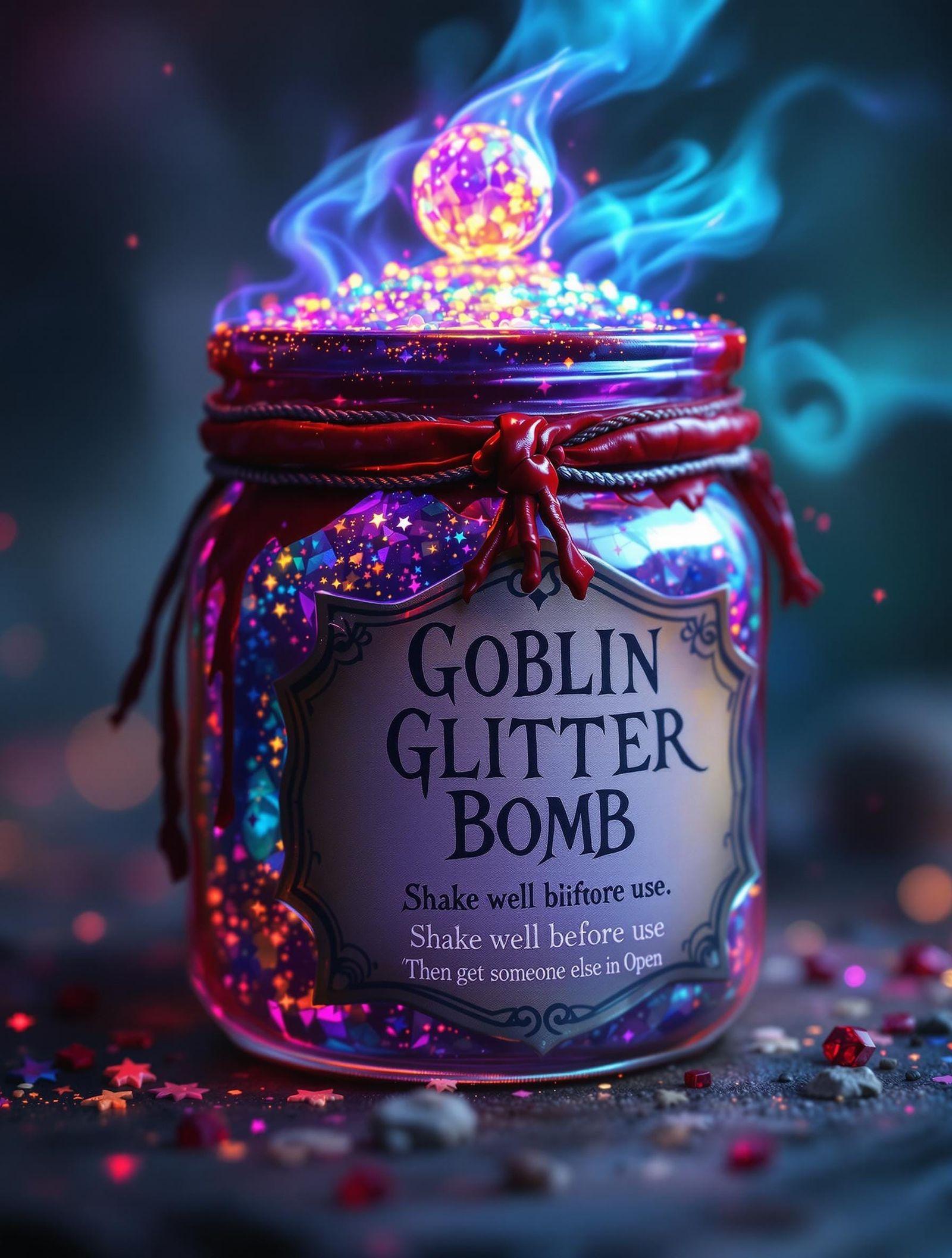 Glowing Potion Jar in Whimsical Realism Style
