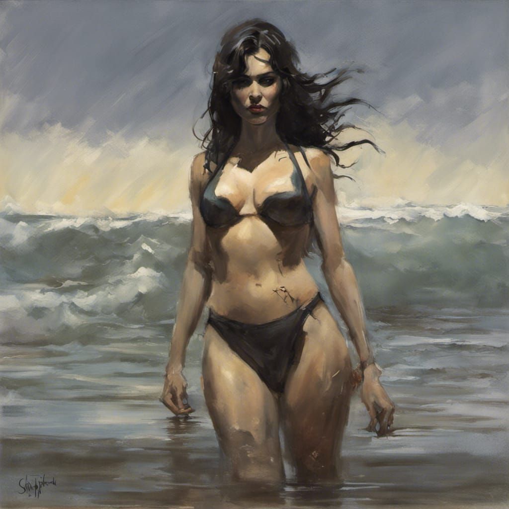 Sinister Bikini Woman, Dark Baroque Style