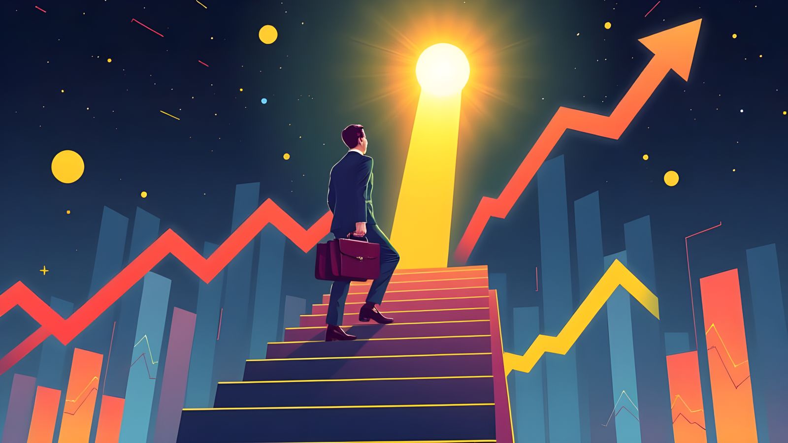 Business Strategy Path to Success Vector Illustration