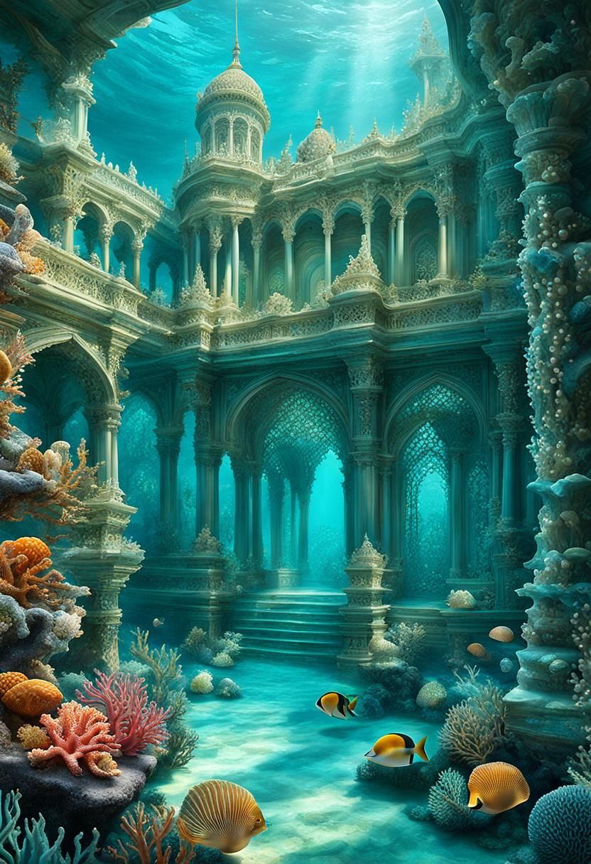 Majestic Coral Palace in Underwater Fantasy World