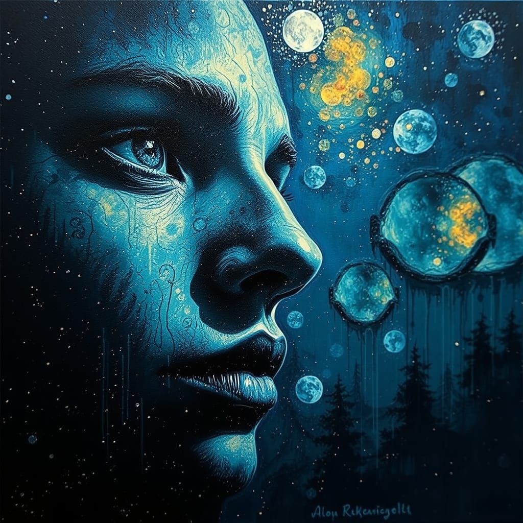 Ethereal Portrait in Celestial Glow