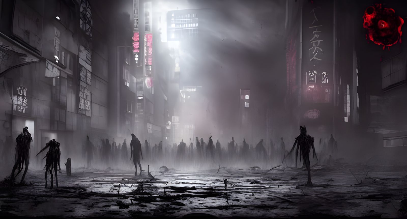 Dark Post-Apocalyptic Tokyo Crawling with Eldritch Creatures