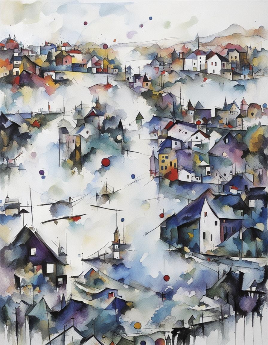 Abstract Geometric Art in Kandinsky Style