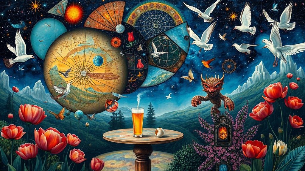 Psychedelic Utopia in Hieronymus Bosch Style