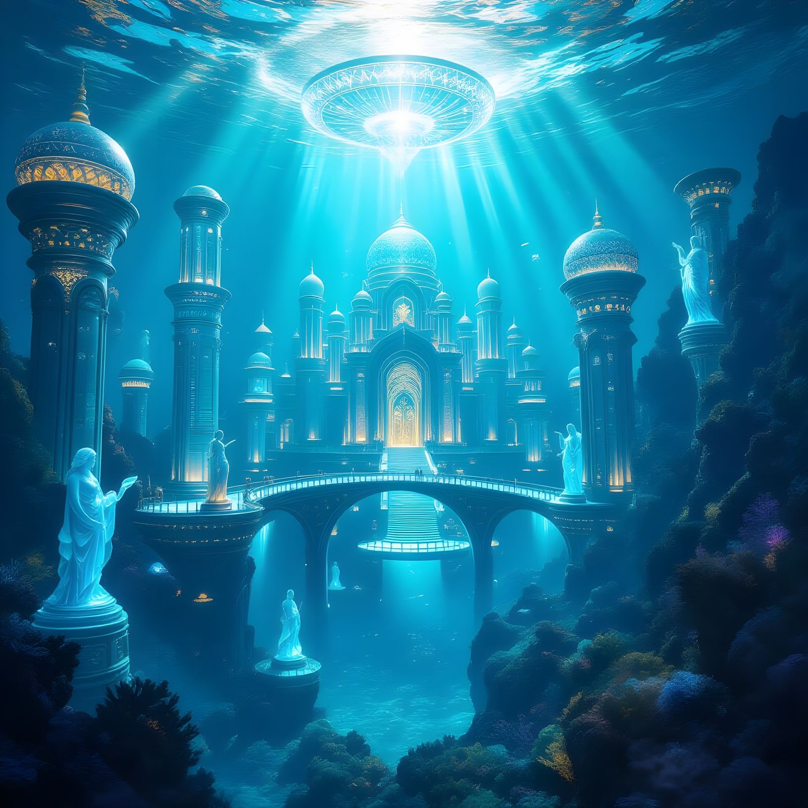 Hyperrealistic Underwater City of Atlantis