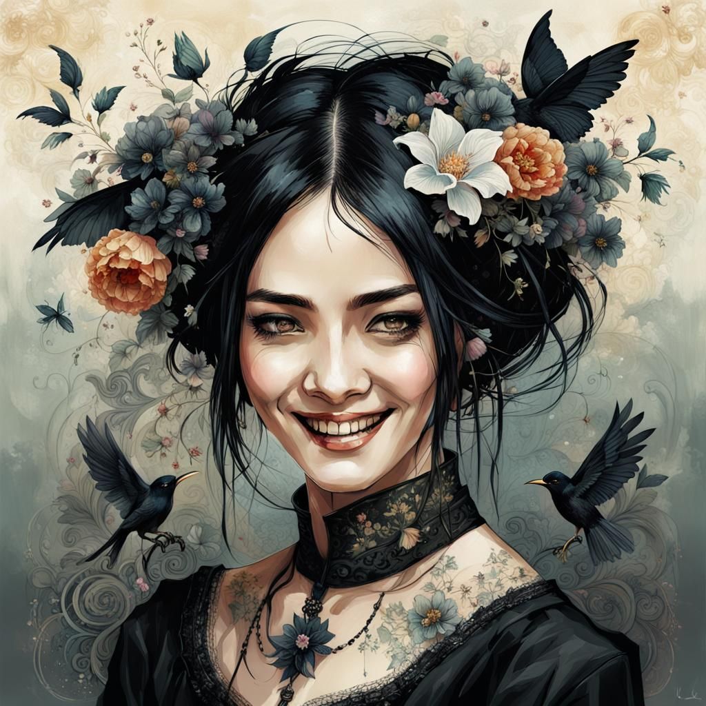 Portrait of a beautiful haughty gothic woman