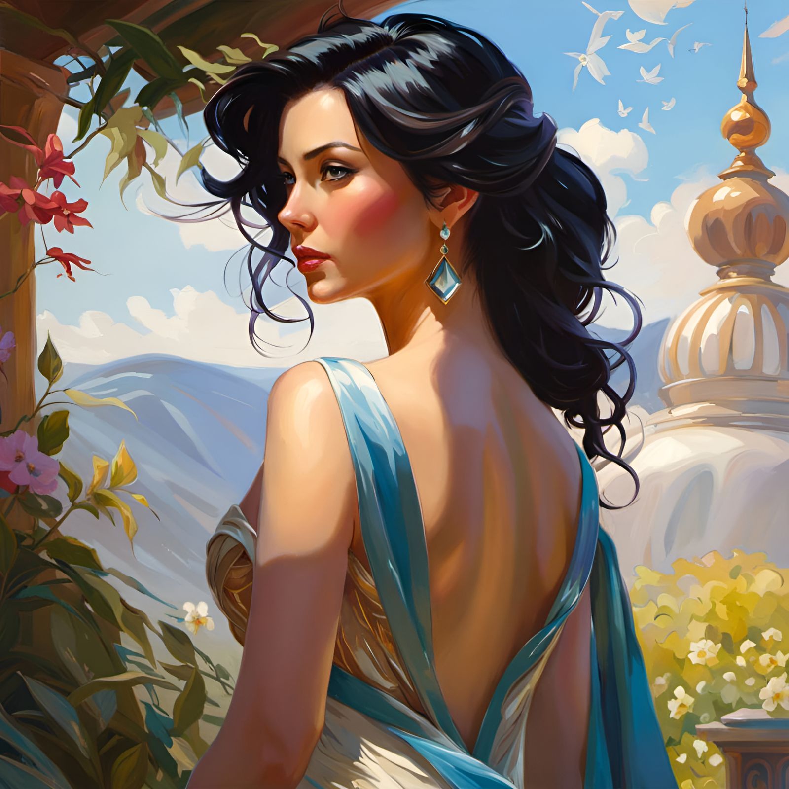 Gorgeous Woman Portrait in Fantasy Art Style