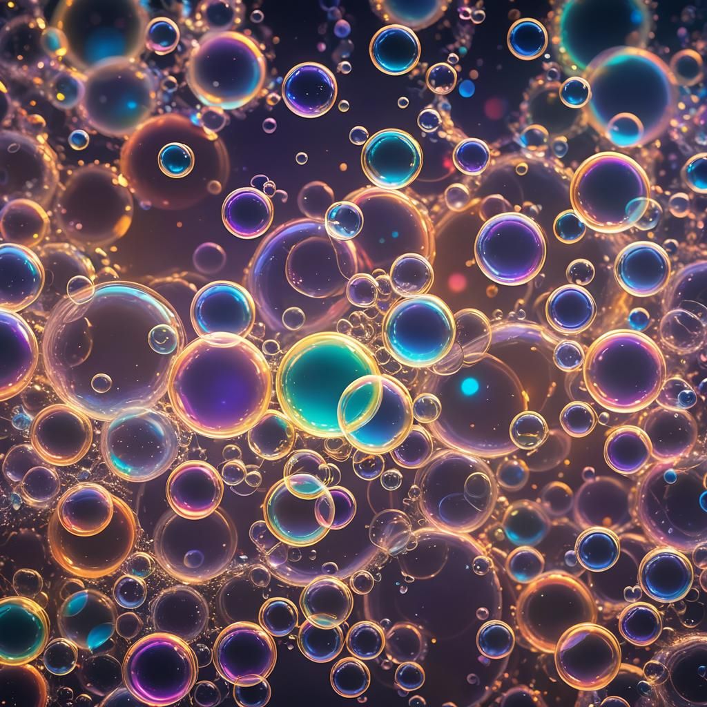 Iridescent Bubbles Floating in Astral Plane
