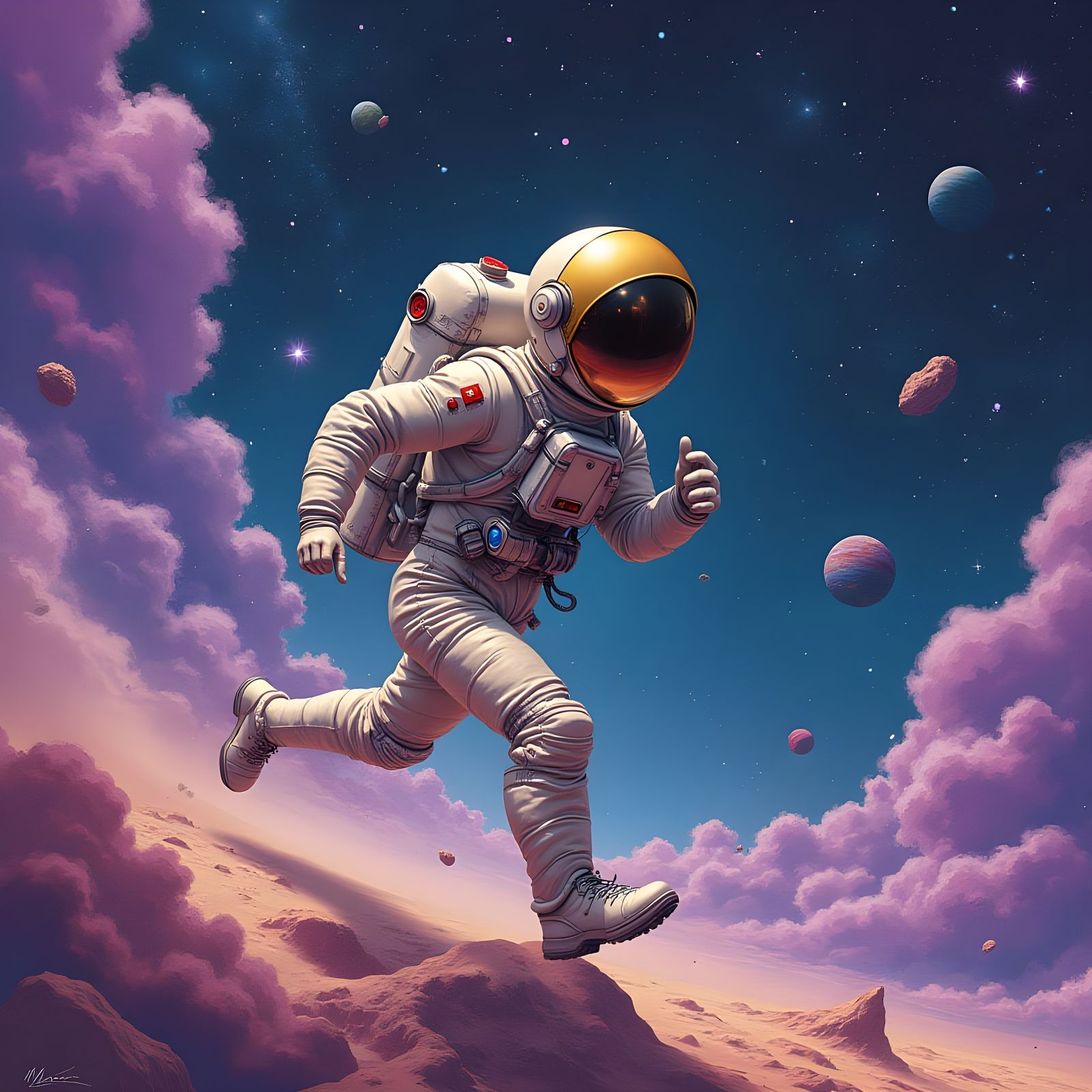Cosmic Runner in Celestial Splendor