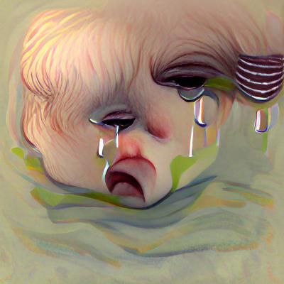 Heartbreaking Image of a Crying Infant