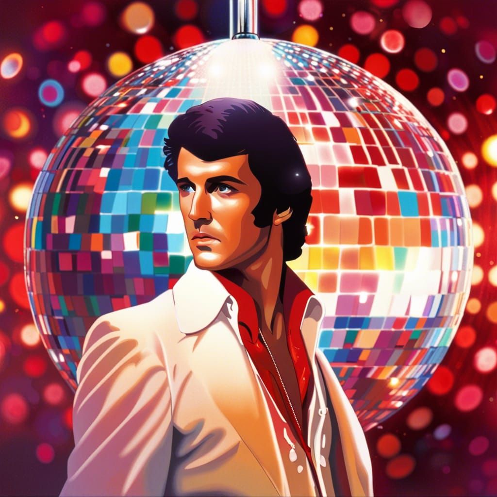 Tony Manero under a mirror ball
