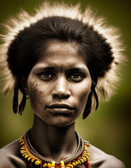 Portrait of a Young Aboriginal Woman: Hyperrealistic Detail