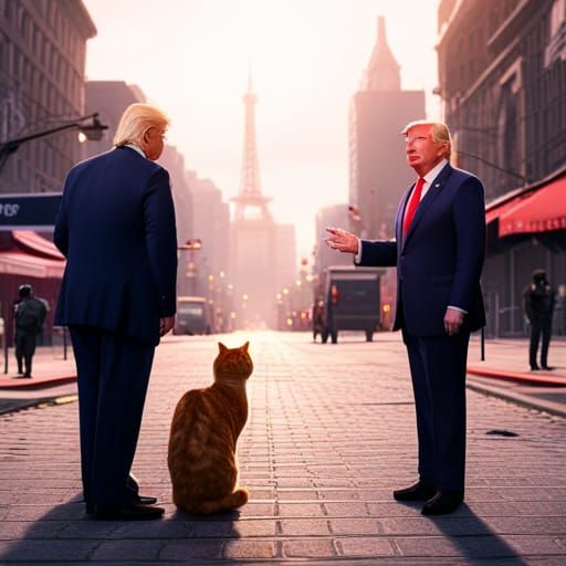 Trump Interviews Cat: Detailed Matte Painting