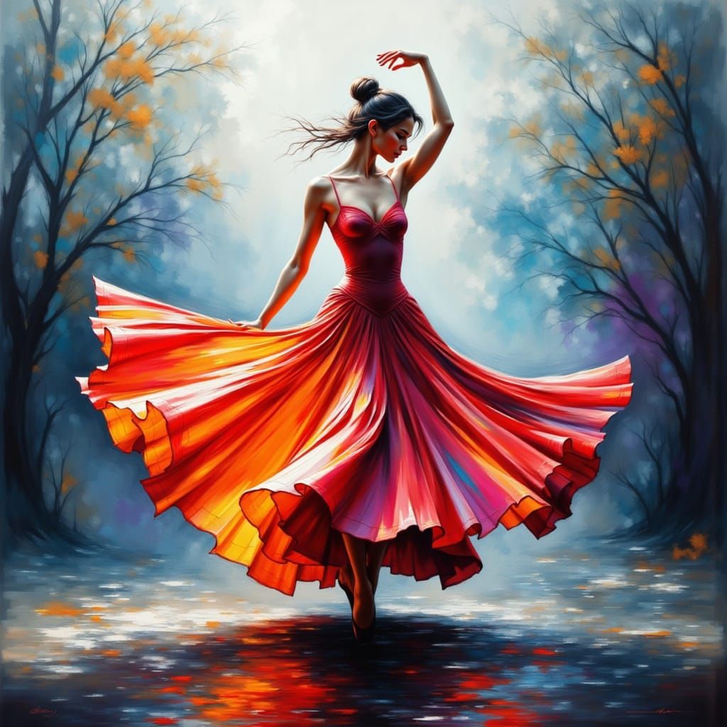 Surreal, Dreamlike Dance in Whirling Brushstrokes and Misty ...