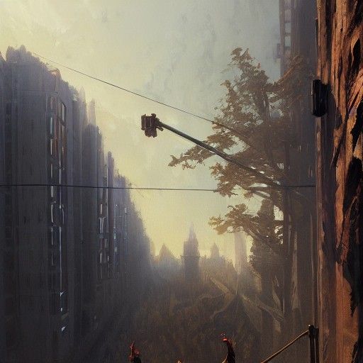 Detailed Landscape Oil Painting with 3D Shading