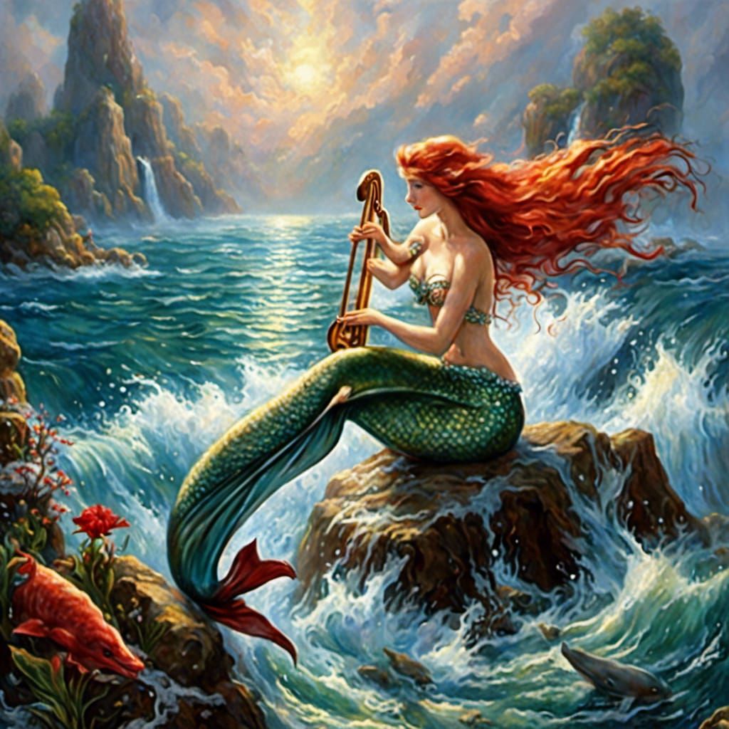 Mermaid's Harp: An Ethereal Ocean Fantasy