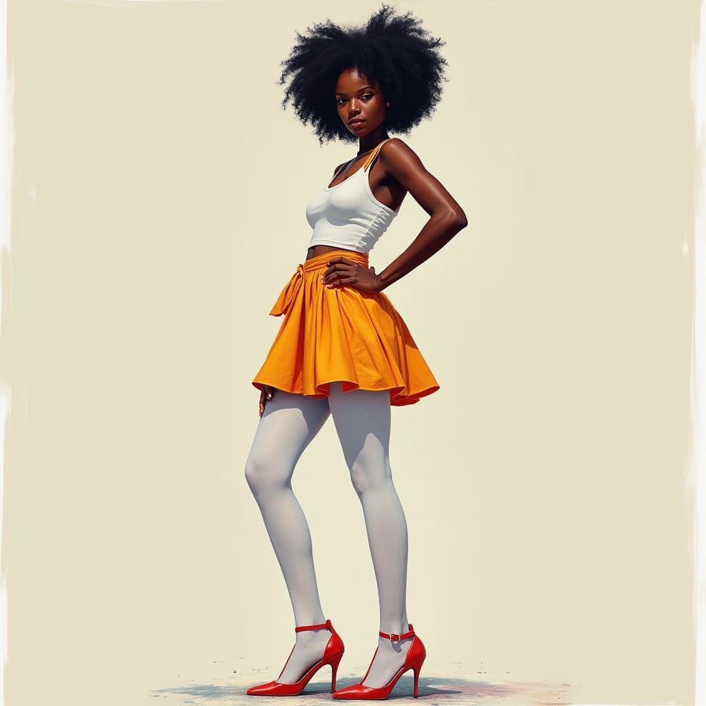 Elegant Transgender Woman in Style of Contemporary Portraitu...