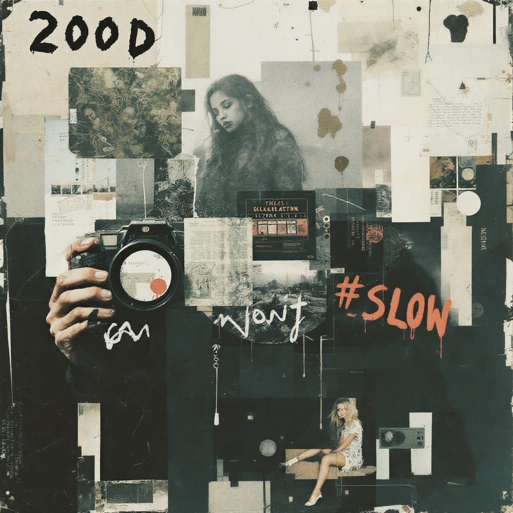 Grungy Analog Photo Collage: Y2K Aesthetic