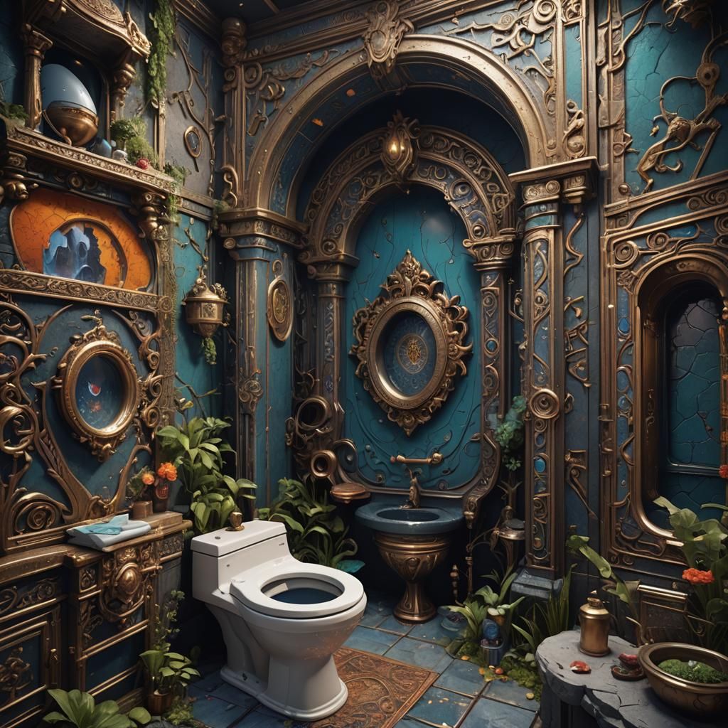 Intricate Skibidi Toilet Concept Art in 8k