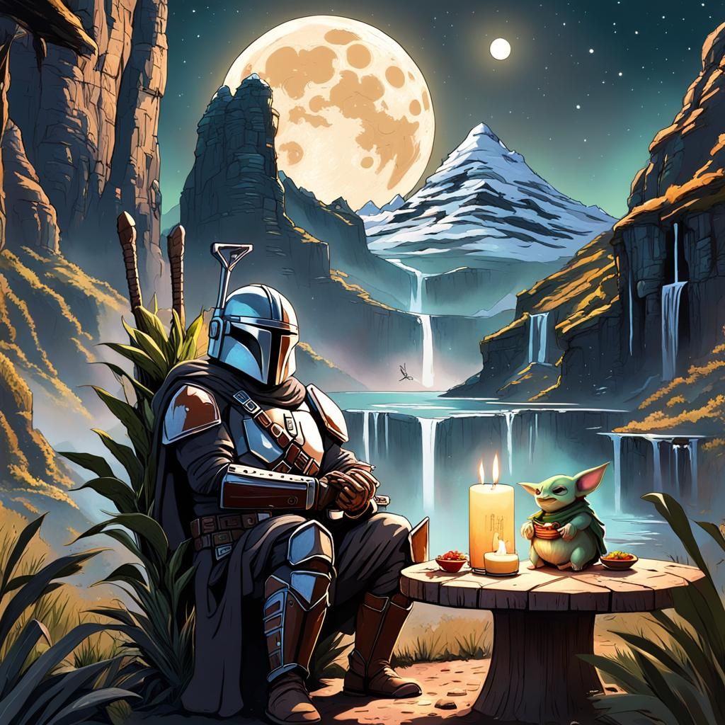 The Mandalorian and Grogu's Moonlit Dinner