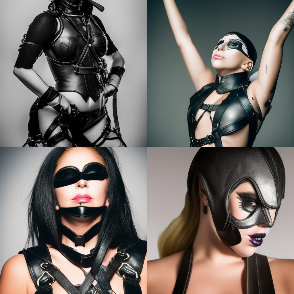 Lady Gaga in Leather Mask: Professional Photography