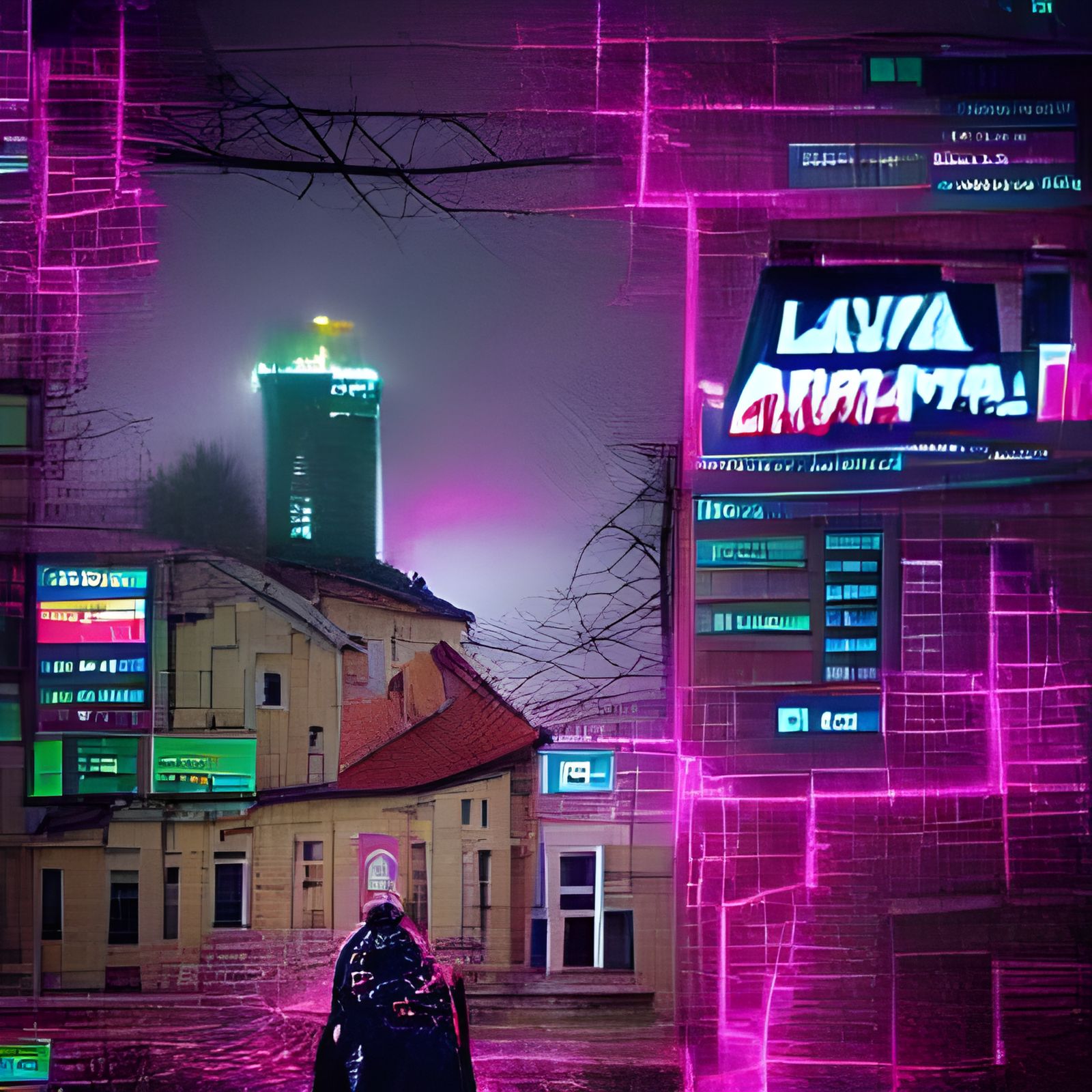 Cyberpunk Cityscape of Latvia