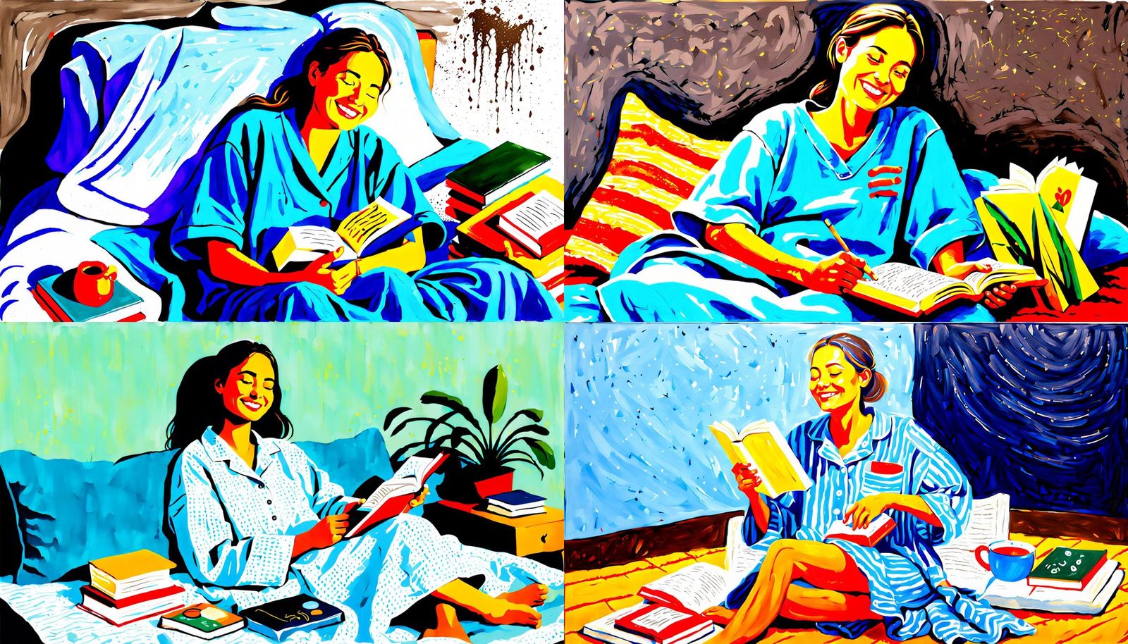 Woman Relaxing with Mud Mask, Acrylic on Canvas