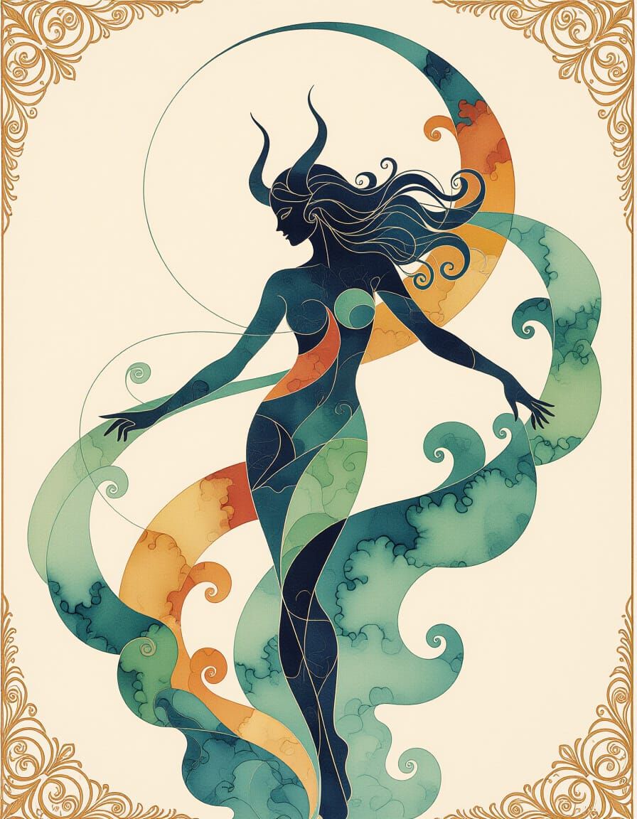 The Good Devil: Abstract Alcohol Ink and Watercolor Art