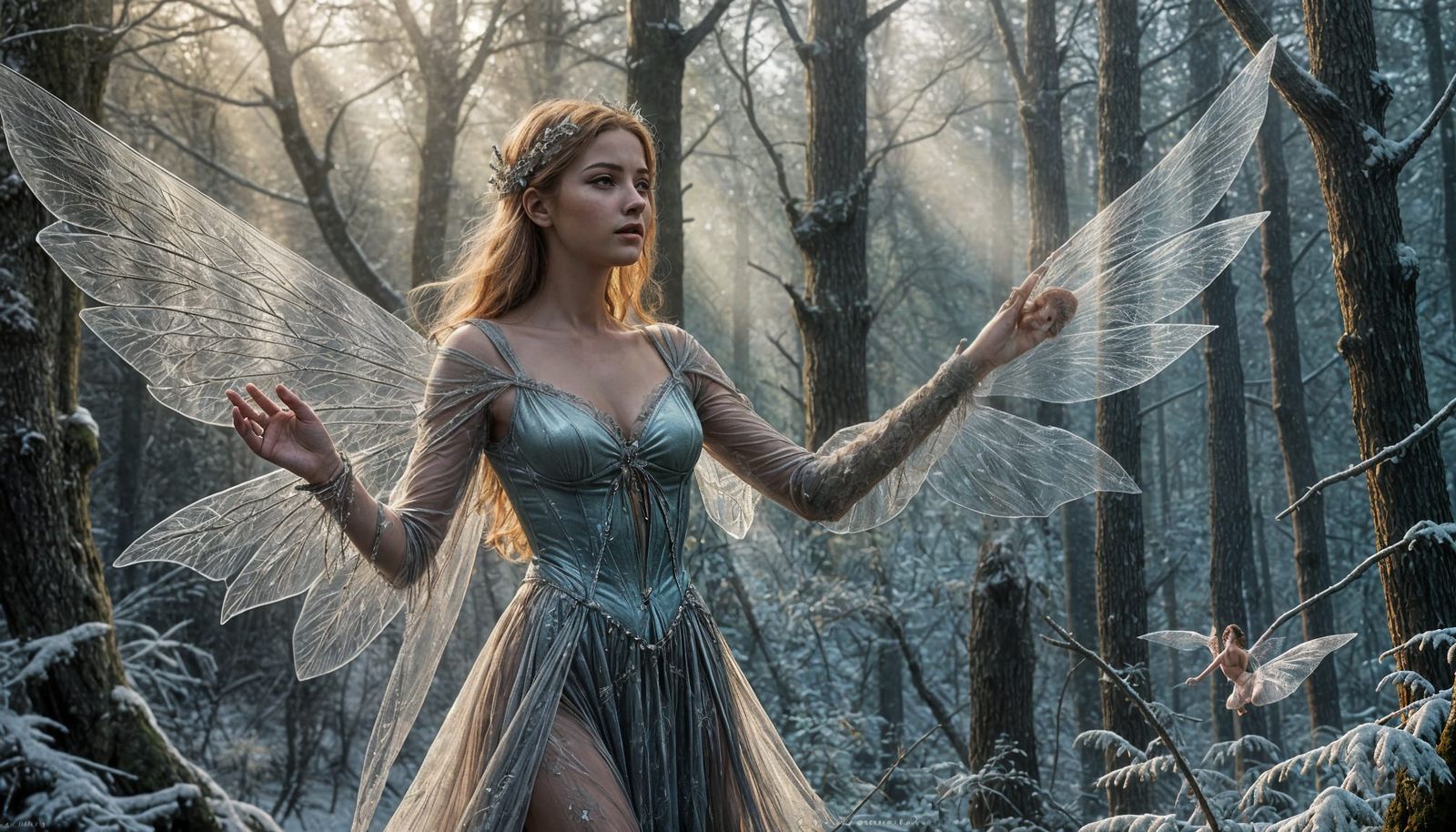 Icy Fairy Winter Forest in Photorealistic Style