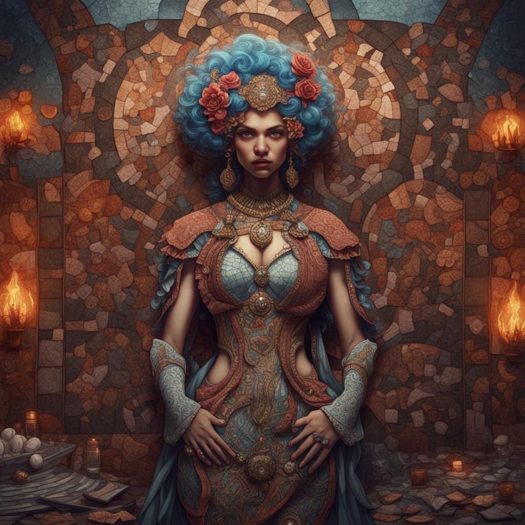 Paper Doll Mosaic in Detailed Matte Painting