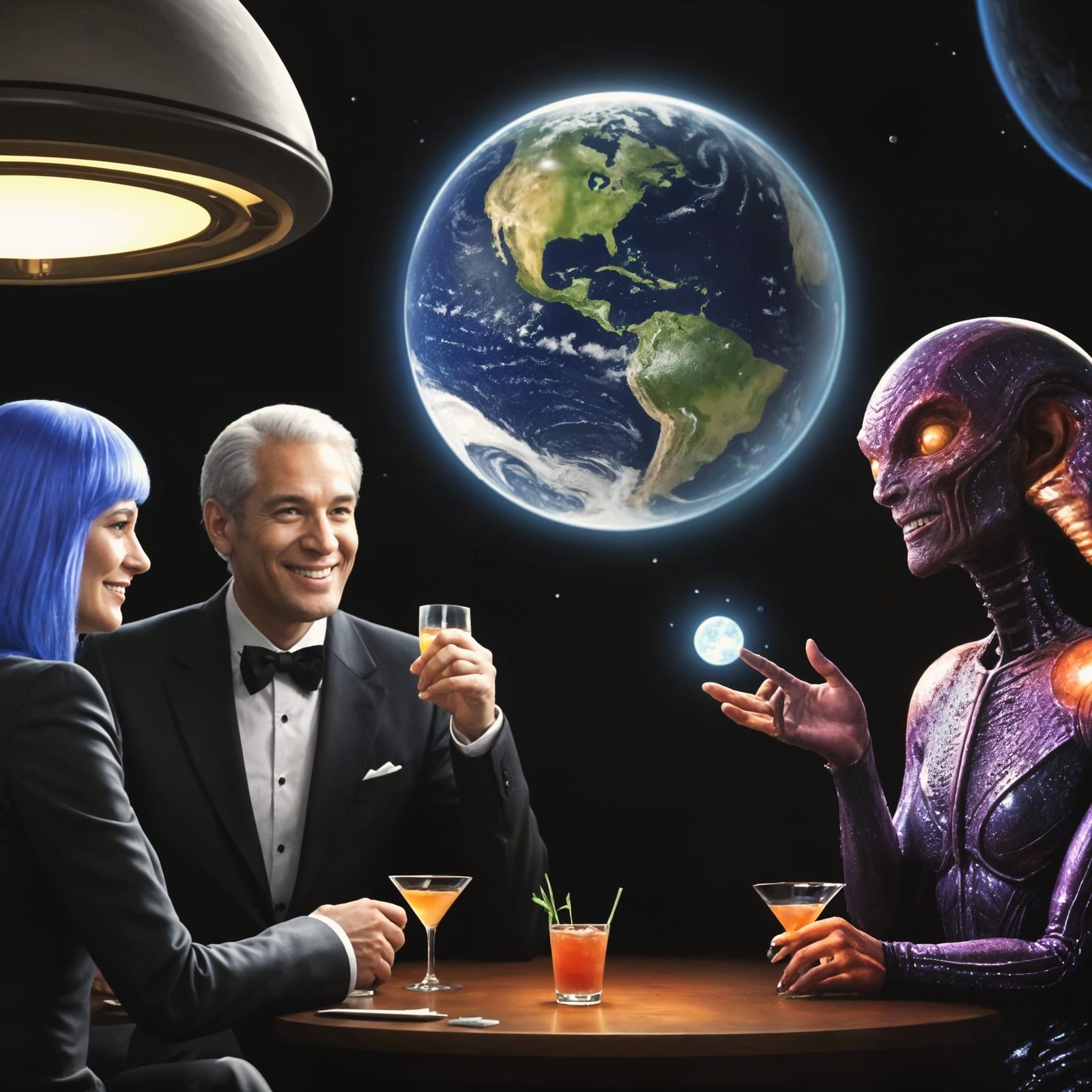 Utopian Sci-Fi Diplomatic Cocktail Party on Earth