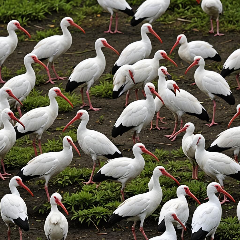 Elegant Japanese Crested Ibis Portrait