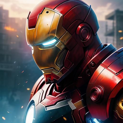 Hyperrealistic Iron Man Concept Art in Color Depth