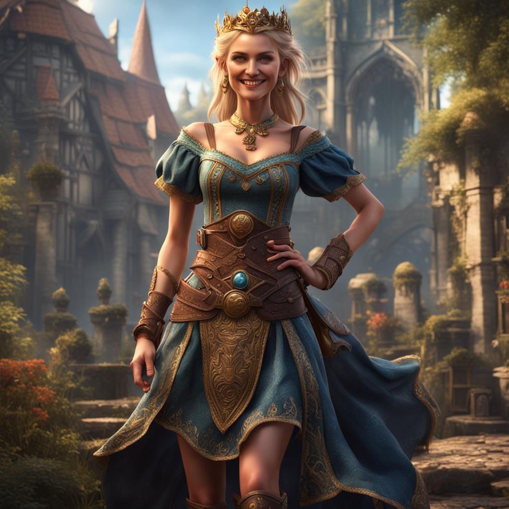 Beautiful Germanic Princess in Detailed Matte Painting