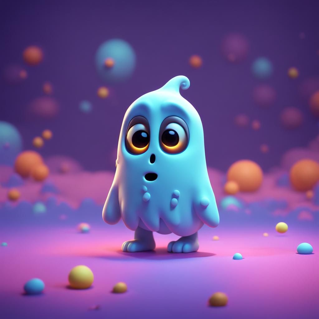 Sad, Unseen Child Ghost in 3D Digital Art