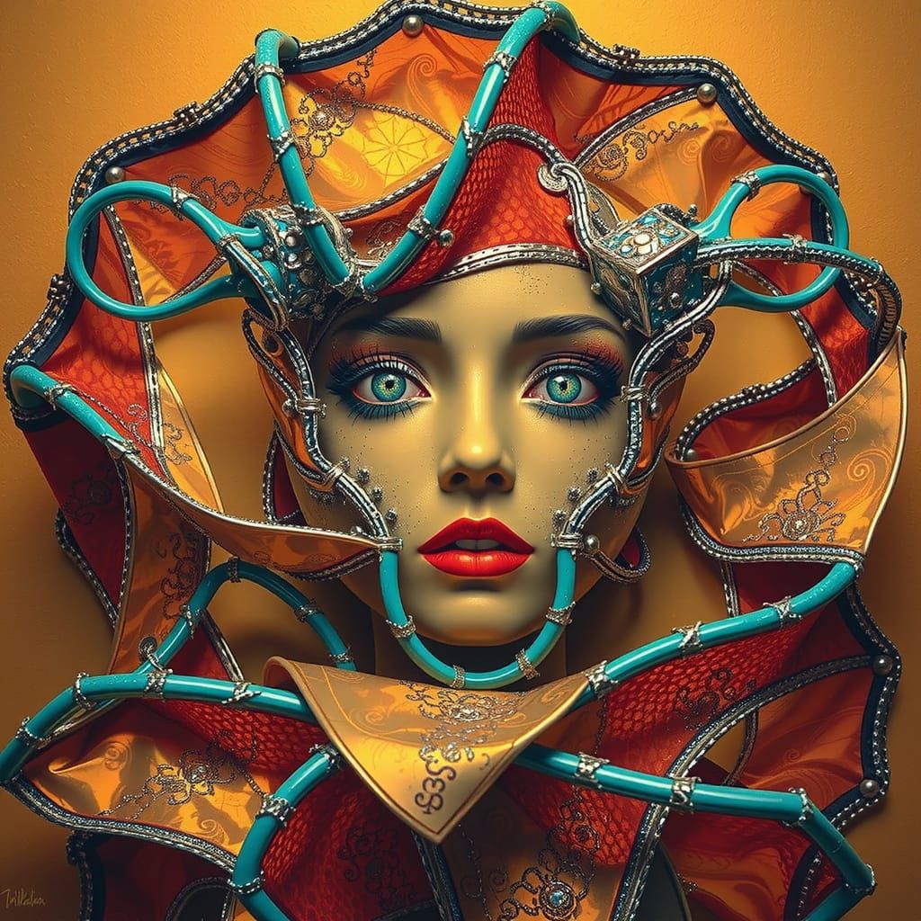 Opulent Gold and Silver Filigree Sculpture