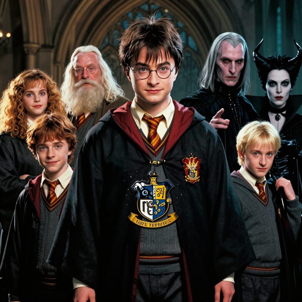 Harry Potter Characters in Dramatic Chiaroscuro Lighting